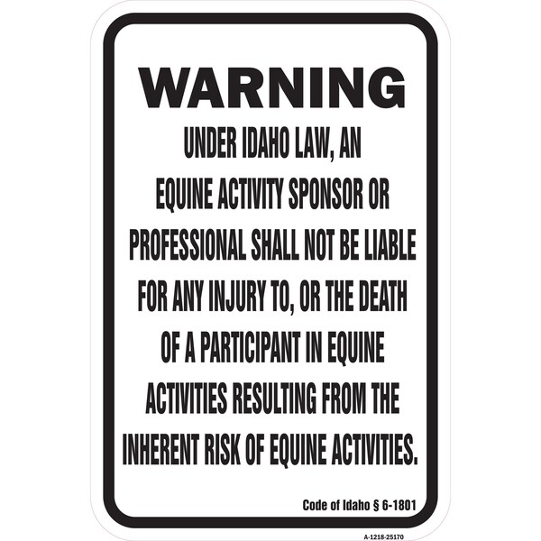 Signmission Safety Sign, 12 in Height, Aluminum, 18 in Length, 25170 A-1218-25170 - main